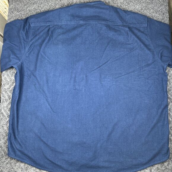 Cabelas Flannel Shirt Men's 4XLT Blue Long Sleeve Button Up Chamois Outdoor - Picture 6 of 6